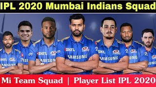 IPL 2020 - Mumbai Indians Team Squad | Mumbai Indians Retain And Release Player List