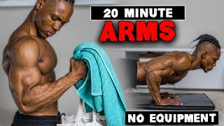 20 MINUTE ARMS WORKOUT (NO EQUIPMENT) | BICEPS, TRICEPS, & SHOULDERS | FOR BEGINNERS ALSO!