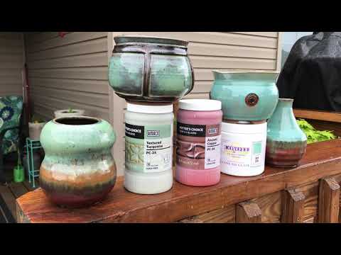 AMACO GLAZES PC-56 Ancient Copper, PC-25 Textured Turquoise and COYOTE GLAZE Crazed Copper