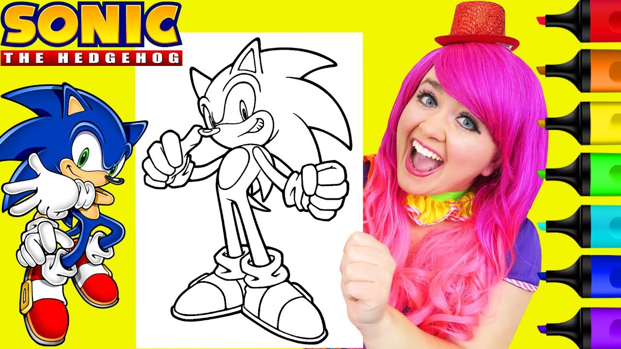 Coloring Sonic The Hedgehog SEGA Coloring Page Prismacolor Markers | KiMMi THE CLOWN