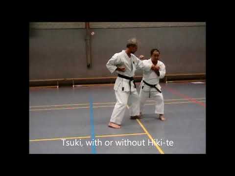Combo of thrust (tsuki) and pulling-hand (hiki te)
