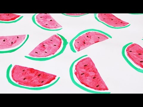 Stempel doch mal | Wassermelone stempeln | Stempel herstellen und Bild kreativ gestalten