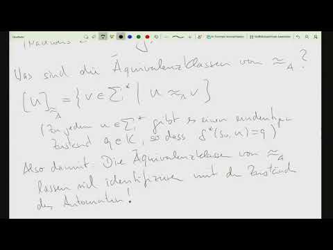 TI 4 56 Äquivalenzklassen der Relation ≈ für Wörter bzgl. eines endlichen Automaten