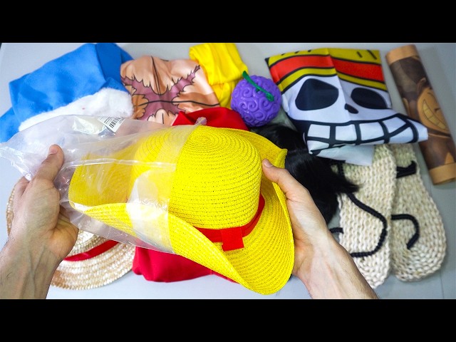 Vídeo relacionado con My Other Me - Disfraz Luffy Adulto One Piece, tallaL. Incluye pantalón azul, chaqueta roja, camiseta con impresión, cinturón amarillo y sombrero de paja. Para Carnaval, Fiestas y Cosplay