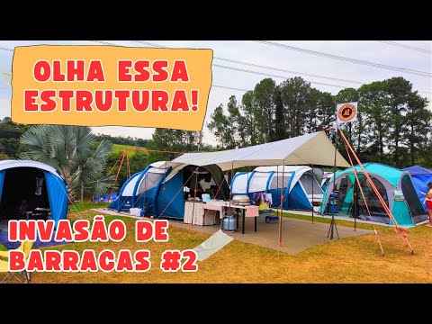 ESTRUTURA DE CAMPING DE PRIMEIRO MUNDO I INVASÃO DE BARRACAS #2 #acampamento #camping