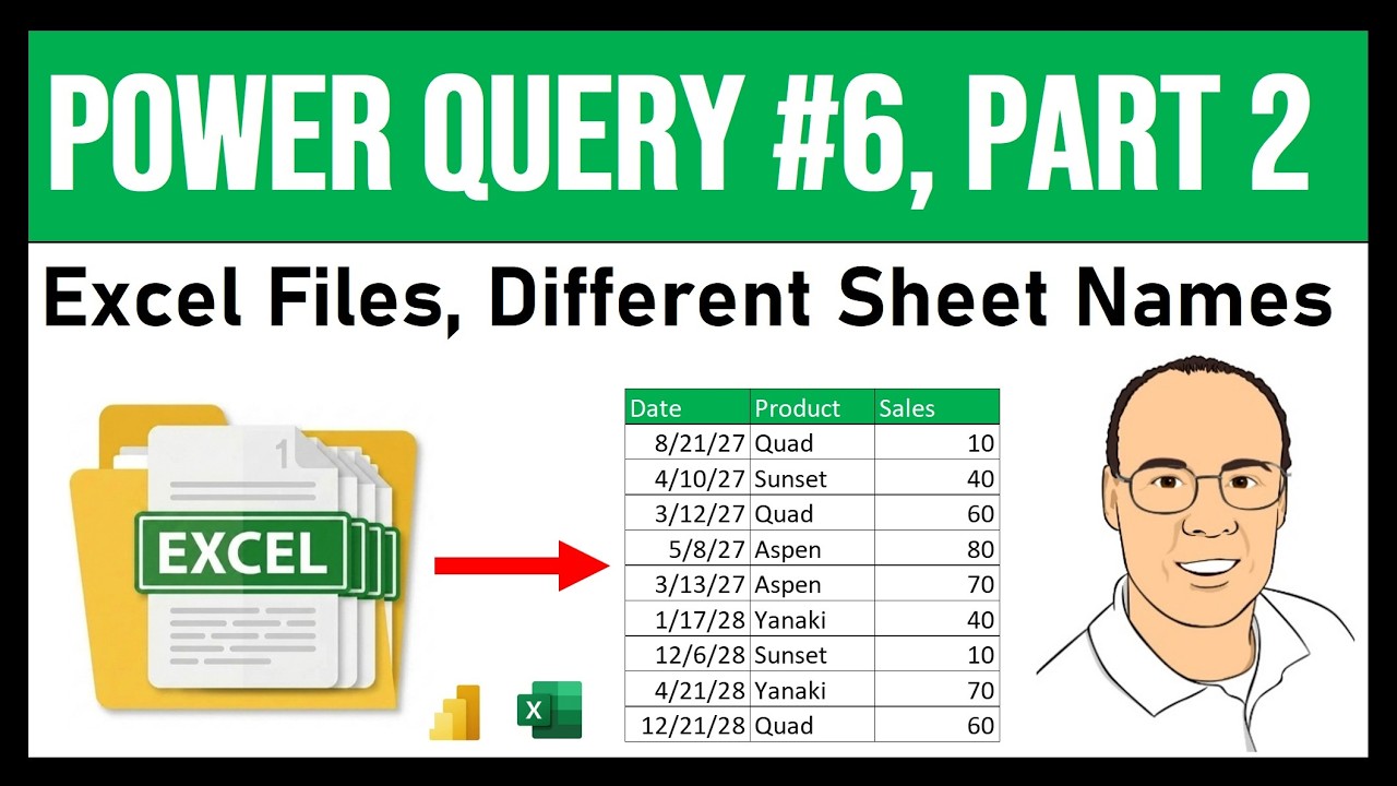 PQ #6 Part 2: Multiple Excel Files, Different Sheet Names Into Table with Combine Button