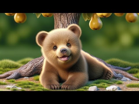 Meda Miško leži potrbuške, sanja da je zaspao ispod jedne kruške 🐻🍐 - brojalica za decu