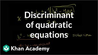 Discriminant of Quadratic Equations