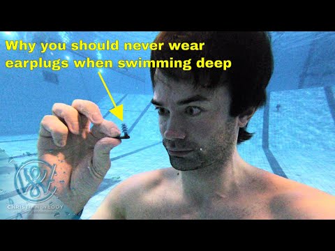 This Is why you should never wear earplugs when diving deep In the pool and the ocean!