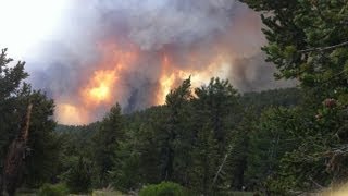 preview picture of video 'The Mt Charleston south ridge gets overtaken by a forest fire'