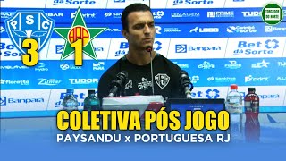 Coletiva do Tecnico Junior Rocha🔥⚽ Paysandu bate a Portuguesa e avança de fase !