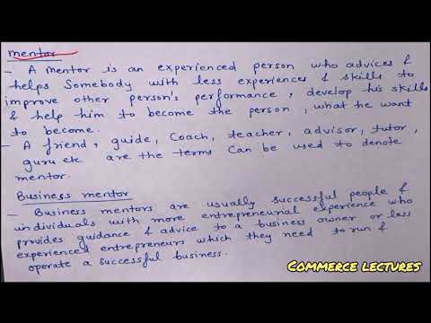 Mentorship mentor mentee mentoring business mentor class 11 entrepreneurship notes