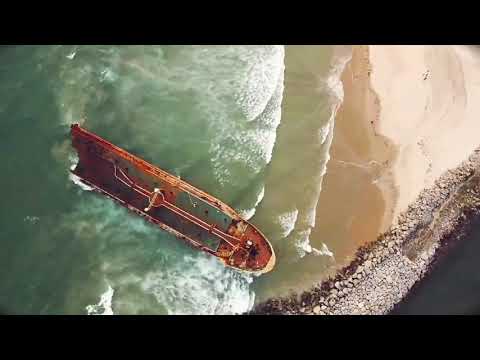 Amazing drone shot of Takwa Bay beach / Archin beach / Retired Ship.