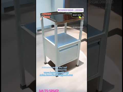 Hospital Bed Side Locker SS Top