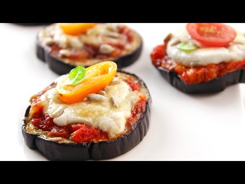Eggplant Canapés with Goat Cheese and Tomato Sauce