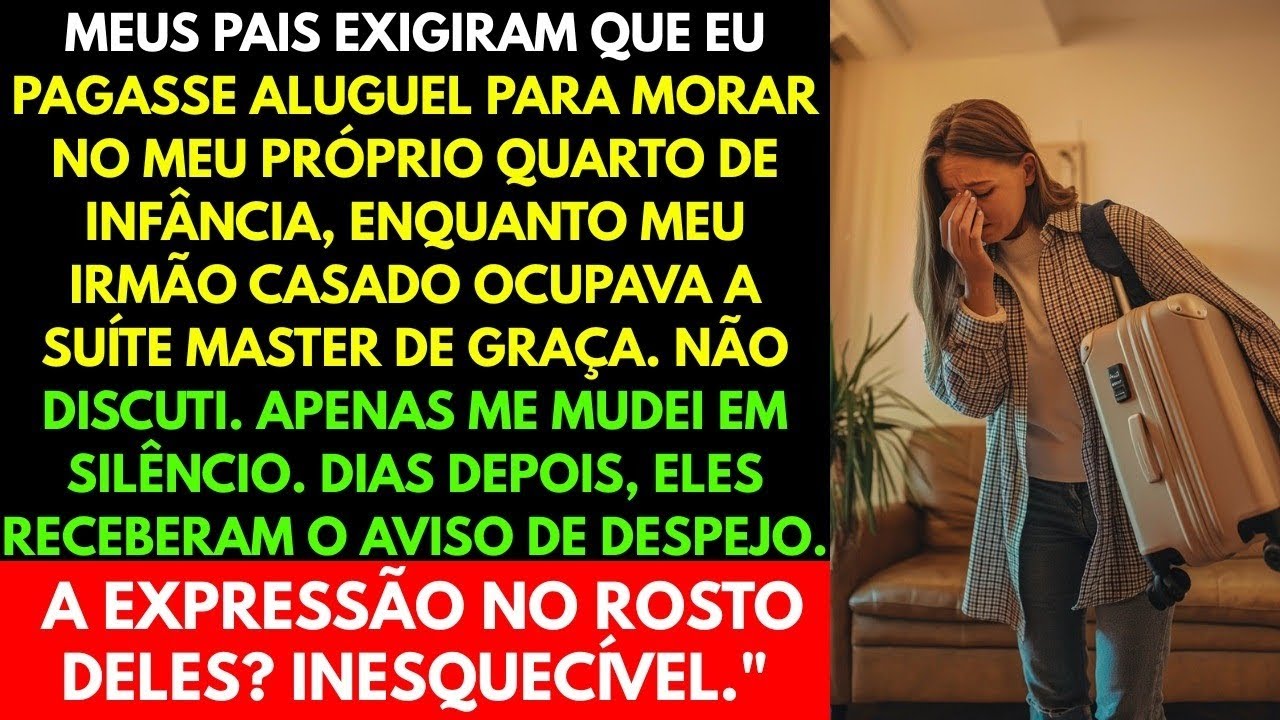 MEUS PAIS QUERIAM QUE EU PAGASSE ALUGUEL PELO MEU QUARTO. AGORA PAGAM CARO PELA ARROGÂNCIA.