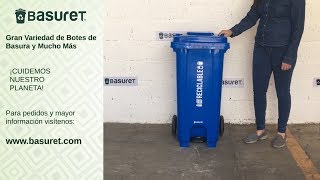 Basuret Botes de Basura Bote de Pedal 120 litros Azul