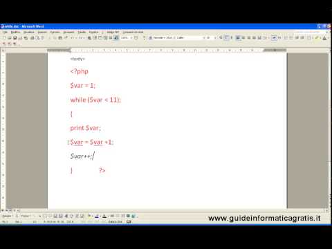 Corso Php MySql - GUIDA 14 / ciclo while