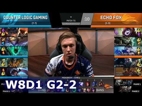Echo Fox vs CLG Game 2 | S7 NA LCS Spring 2017 Week 8 Day 1 | FOX vs CLG G2 W8D1
