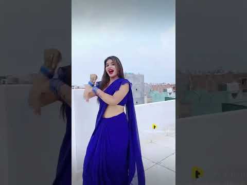 Desi girl dance in blue saree HOT