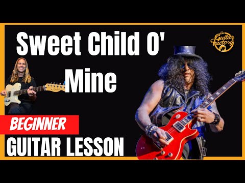 SWEET CHILD O' MINE - INTRO RIFF - Beginner Guitar Lesson