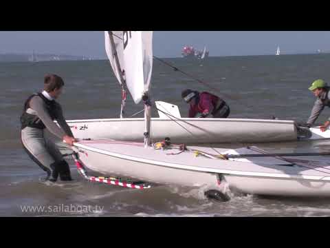 How to sail - Beach launching a single handed boat