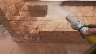 Sandblasting paint off brick
