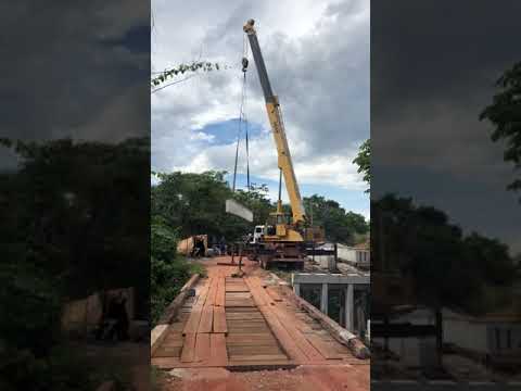Ponte de concreto sobre o Rio dos Peixes entra em fase de conclusão