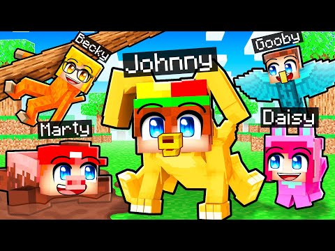 10 Friends on One Funny Pet Block In Minecraft!