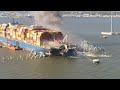 Drone Captures Spectacular Footage: Bridge Section Being Moved from M/V Dali