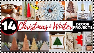 🔴14 EASY DIY CHRISTMAS & WINTER DECOR CRAFT IDEAS! Paper Wreath, Pillow, Pinecones, Wood, Farmhouse
