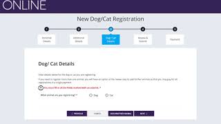 Register as a new owner of a dog or cat at dogsandcatsonline.com.au