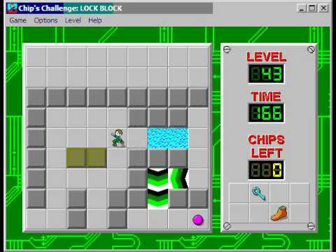 Chip's Challenge 1 Level 43 (Lock Block) - 126 seconds