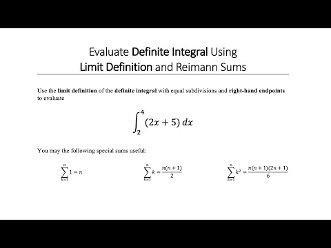 Evaluate Definite Integral using Limit Definition with Riemann Sums