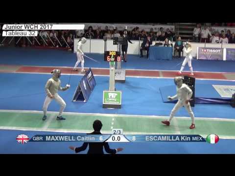 FE W S Individual Juniors Plovdiv BUL World Championships 2017 T32 06 green MAXWELL GBR vs ESCAMILLA