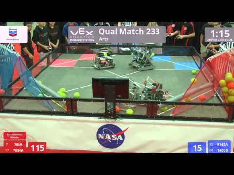 VEX Worlds 2016 - VRC High School - Arts - Qual 233 (765A 7884A) 226 vs 120 (9142A 1460B)