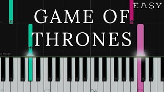 Game Of Thrones - Main Theme | EASY Piano Tutorial
