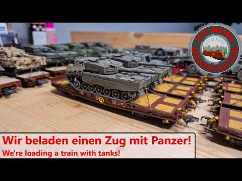 Wir verladen Panzer auf der Bahn! Panzerzug mit Smms Leopard 2A4  - Militär Modelleisenbahn H0 1/87