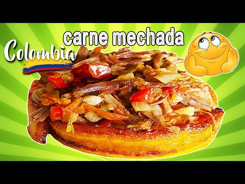 COMIDA COLOMBIANA CARNE MECHADA (Receta facil de la abuela) 🤤
