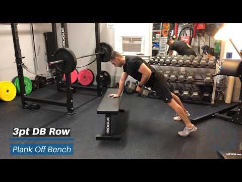 3pt Dumbbell Row From Plank Off Bench