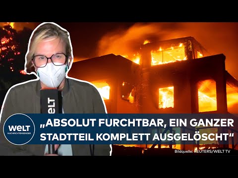 USA: VERHEERENDE BRÄNDE IN KALIFORNIEN - Feuerkatastrophe in Los Angeles - Evakuierung in Hollywood