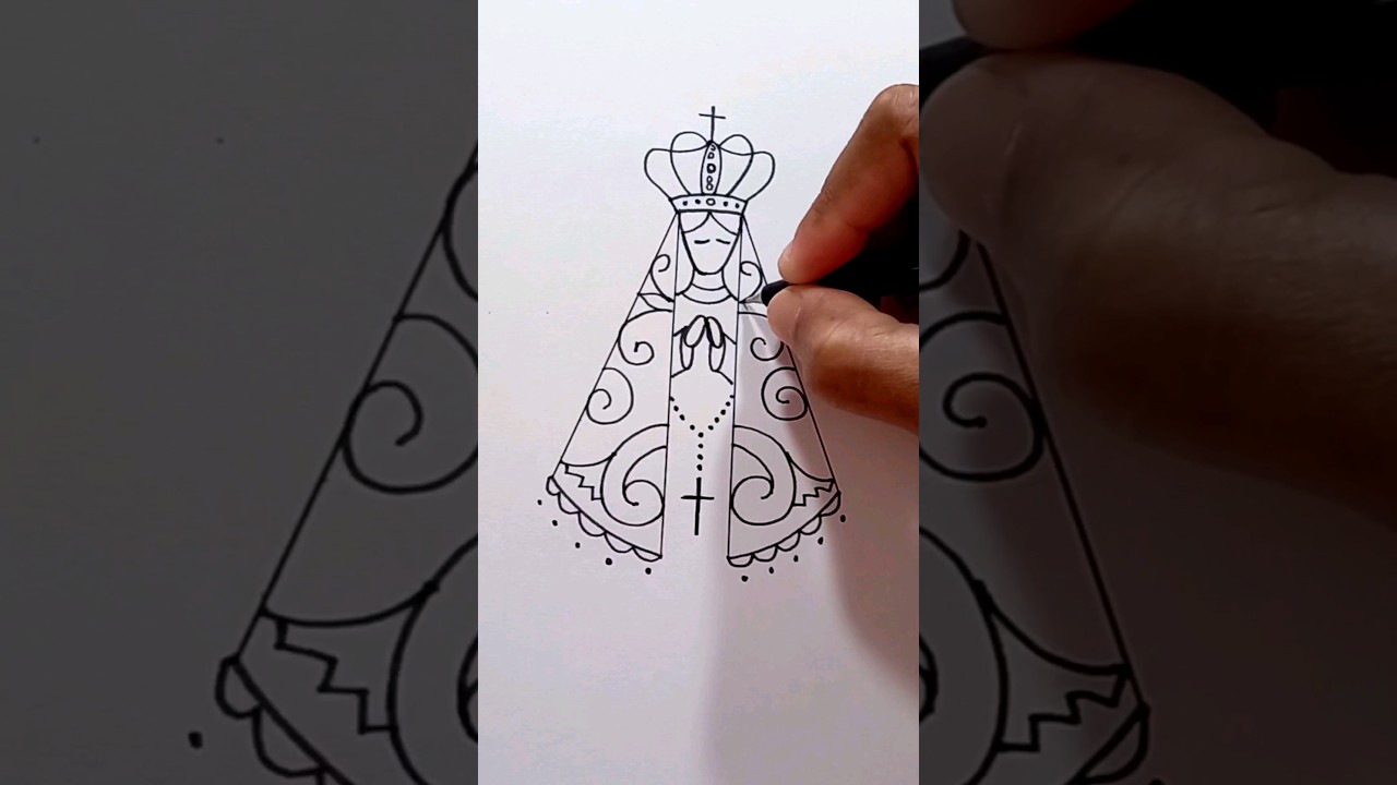 Jeito fácil de desenhar a Nossa Senhora Aparecida