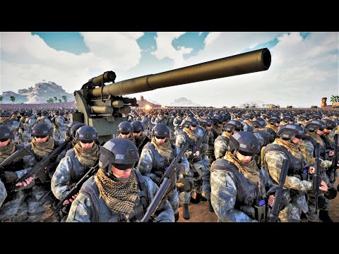 4,000,000 Romans, Spartans & Mongols Attacks MODERN NUCLEAR ARMY - UEBS 2 | BATTLE SIMULATOR 2