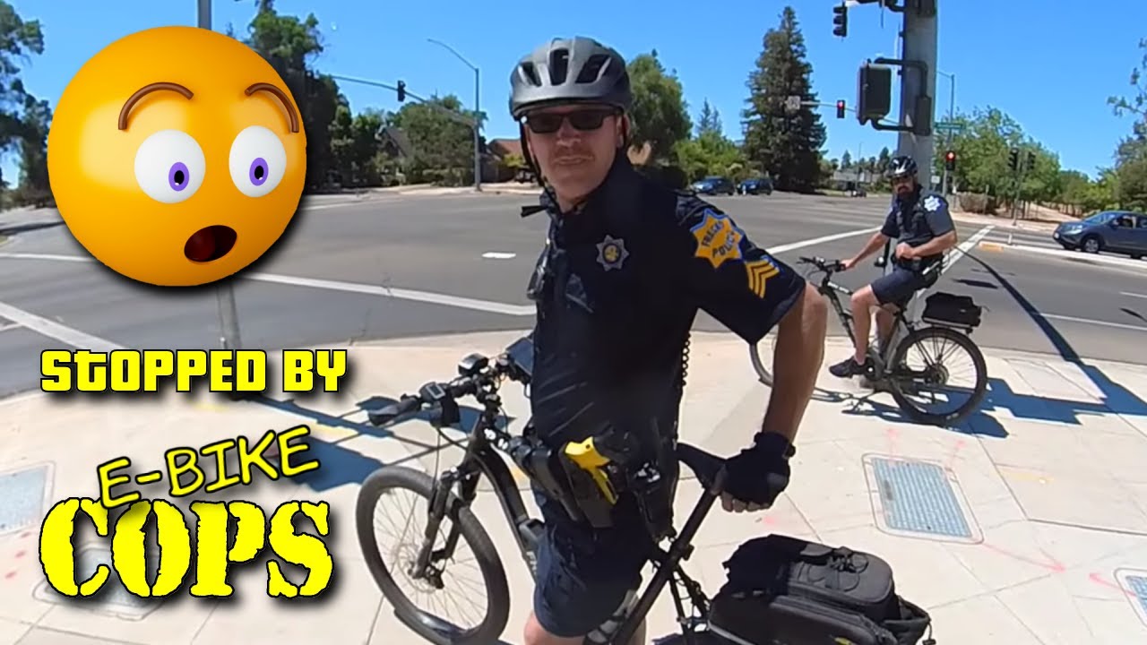 EUC riders get stopped by cops on e-bikes. (re-upload)