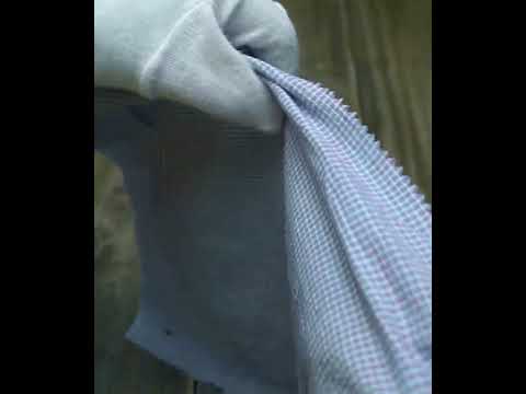 Check Blue & White Pure Cotton 90 GSM Handwoven Fabric D22 — video