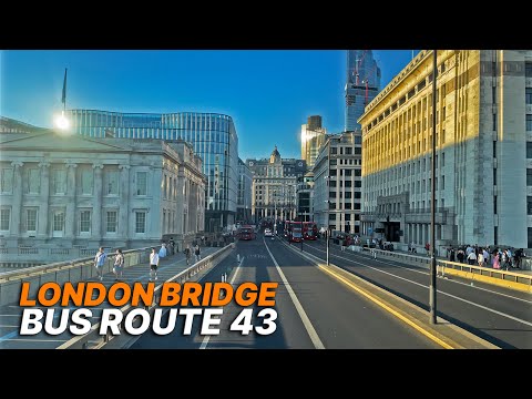 Sunset double-decker Bus Ride from London Bridge to Central to North London - Bus Route 43 🚌🌅