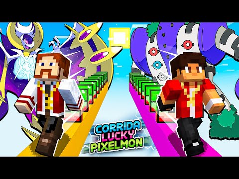 Minecraft CORRIDA LUCKY PIXELMON - NOVA LUCKY BLOCK ! LUNALA vs REGIGIGAS SHINY