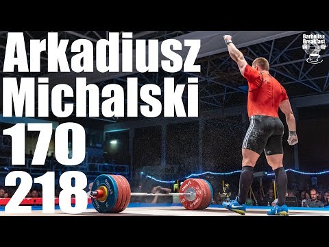 Arkadiusz Michalski (110kg) 170kg Snatch 218kg Clean and Jerk - 2019 Bundesliga Finale