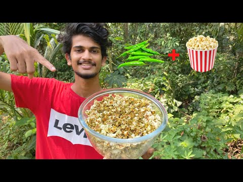 GREEN CHILLI POPCORN 🔥😱| HOMEMADE POPCORN RECIPE |...