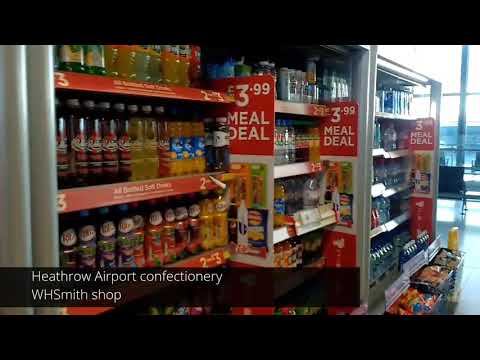 Loja de confeitaria no portão de embarque do Aeroporto de Heathrow, Reino Unido WHSmith
